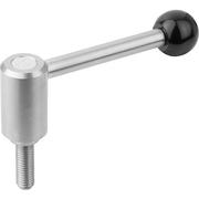 KIPP Adjustable Tension Levers in stainless, ext. thread, 0°, inch K0109.1A52X50